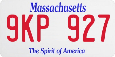 MA license plate 9KP927