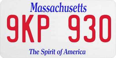 MA license plate 9KP930