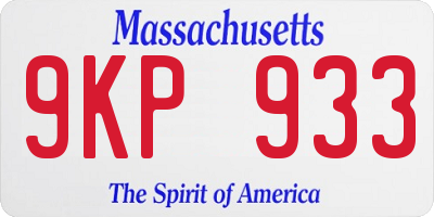 MA license plate 9KP933