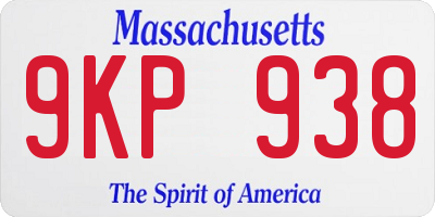 MA license plate 9KP938