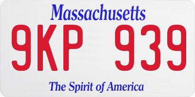 MA license plate 9KP939