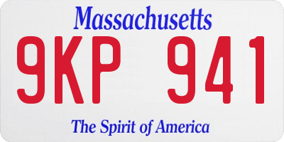 MA license plate 9KP941