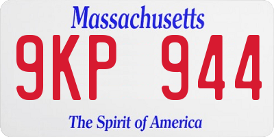 MA license plate 9KP944