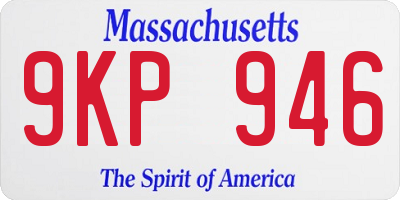MA license plate 9KP946