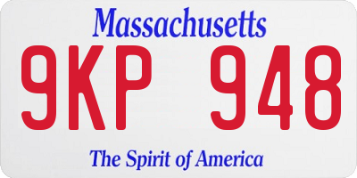 MA license plate 9KP948