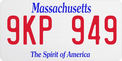 MA license plate 9KP949