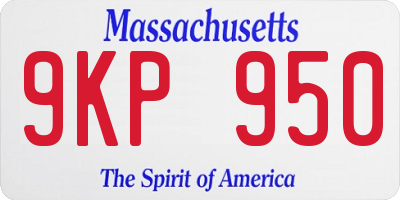 MA license plate 9KP950