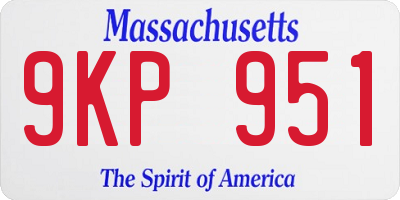 MA license plate 9KP951