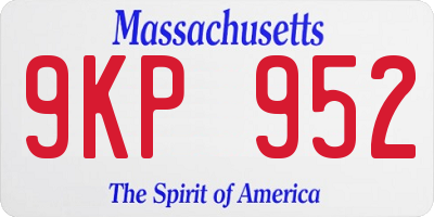 MA license plate 9KP952