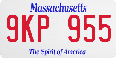 MA license plate 9KP955