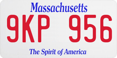MA license plate 9KP956