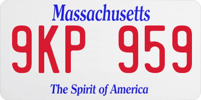 MA license plate 9KP959
