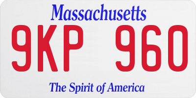 MA license plate 9KP960