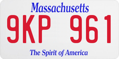 MA license plate 9KP961