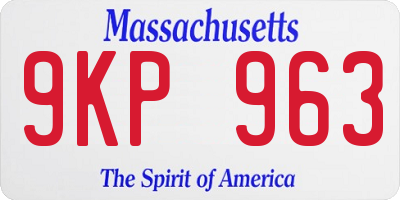 MA license plate 9KP963