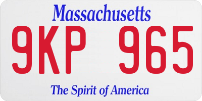 MA license plate 9KP965