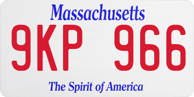 MA license plate 9KP966