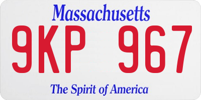 MA license plate 9KP967