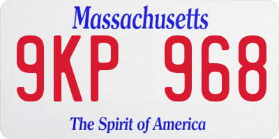MA license plate 9KP968