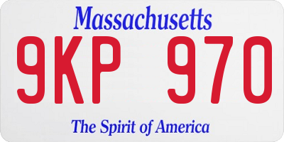 MA license plate 9KP970