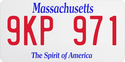 MA license plate 9KP971