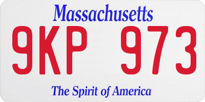 MA license plate 9KP973