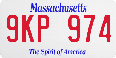 MA license plate 9KP974