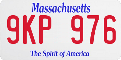 MA license plate 9KP976