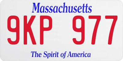MA license plate 9KP977