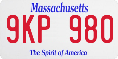 MA license plate 9KP980