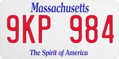 MA license plate 9KP984