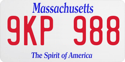 MA license plate 9KP988