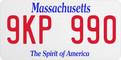 MA license plate 9KP990