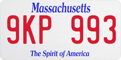 MA license plate 9KP993