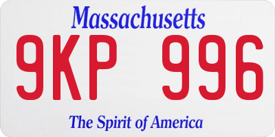 MA license plate 9KP996