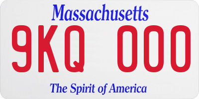 MA license plate 9KQ000