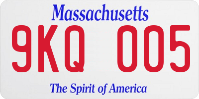 MA license plate 9KQ005