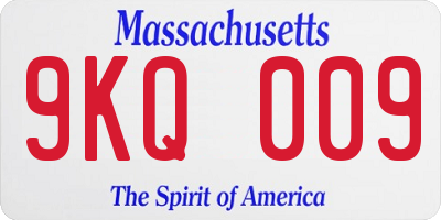 MA license plate 9KQ009
