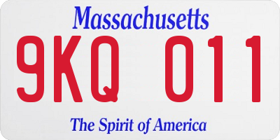MA license plate 9KQ011