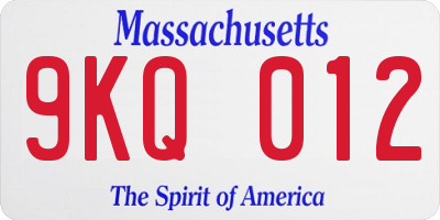 MA license plate 9KQ012
