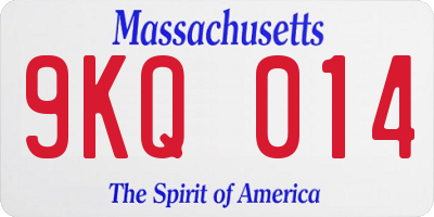 MA license plate 9KQ014