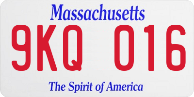 MA license plate 9KQ016