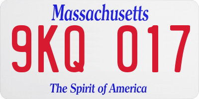 MA license plate 9KQ017