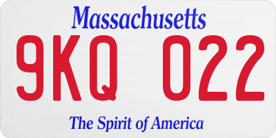 MA license plate 9KQ022