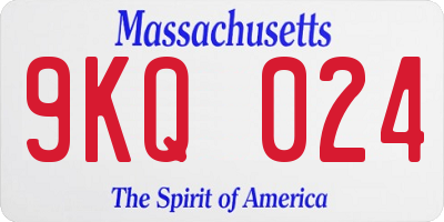 MA license plate 9KQ024