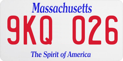 MA license plate 9KQ026
