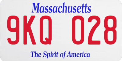 MA license plate 9KQ028