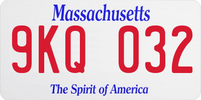 MA license plate 9KQ032
