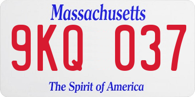 MA license plate 9KQ037