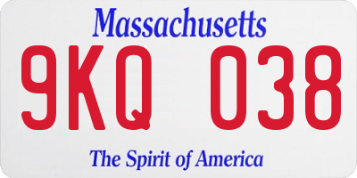 MA license plate 9KQ038